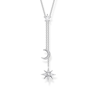 Thomas Sabo Silver Zirconia Star and Moon Y Necklace