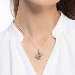 Thomas Sabo Silver Zirconia Star and Moon Rotating Necklace