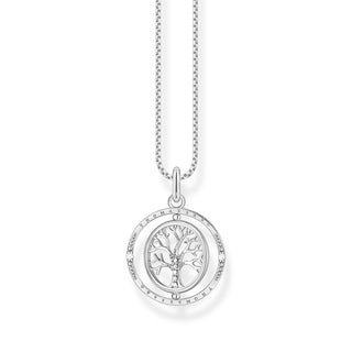 Thomas Sabo Silver Zirconia Tree of Love Rotating Necklace