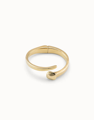 Uno de 50 Yellow Gold Plated Crossover Nail Bangle