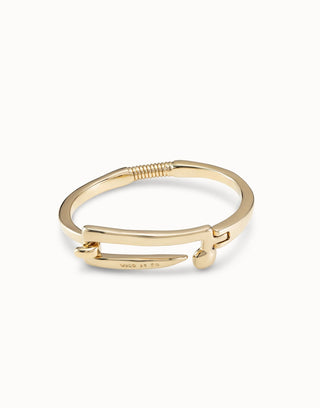 Uno de 50 Yellow Gold Plated Open Nail Bangle