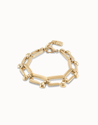 Uno de 50 Yellow Gold Plated Nail Bracelet