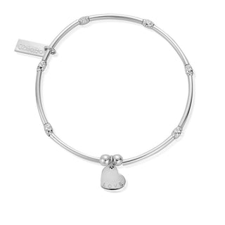 ChloBo Silver Mini Noodle Love Heart Bracelet