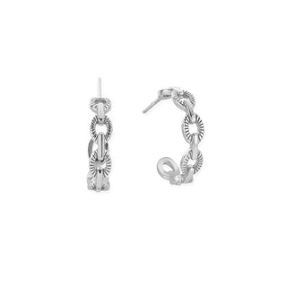 Chlobo Silver Chain Hoop Earrings