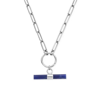 Chlobo Silver Link Sodalite T-Bar Necklace