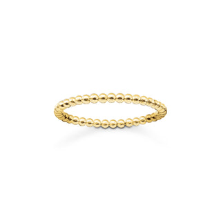 Thomas Sabo Yellow Gold Plated Dots Ring - Size 54