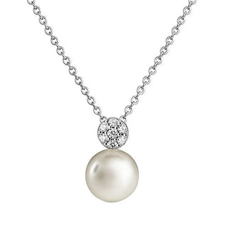 Jersey Pearl Silver Amberley Small Disc Necklace