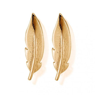 Chlobo Yellow Gold Plated Feather Cuff Earrings