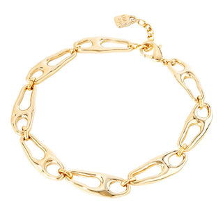 Uno De 50 Yellow Gold Plated Connected Open Necklace