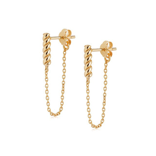 Daisy London Yellow Gold Plated Rope And Chain Drop Earrings