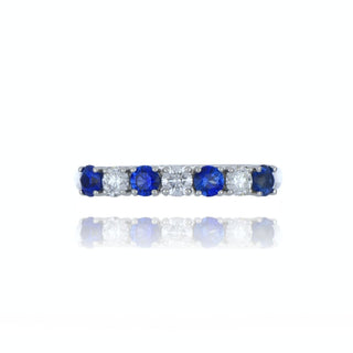 Platinum 0.51ct Sapphire And Diamond 7 Stone Ring