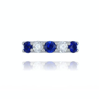 Platinum 1.00ct Sapphire And Diamond 5 Stone Ring