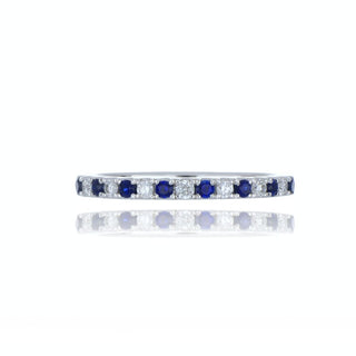 18ct White Gold 0.20ct Sapphire And Diamond Half Eternity Ring