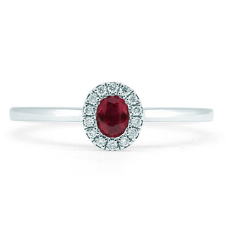 18ct White Gold Ruby And Diamond Cluster Ring