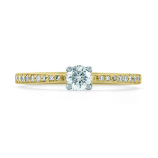 18ct Yellow Gold 0.33ct Diamond Solitaire With Diamond Set Shoulders