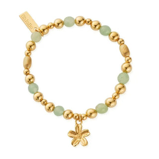 Chlobo Yellow Gold Plated Forget-me-not Aventurine Bracelet