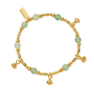 Chlobo Yellow Gold Plated Manifest Love Aventurine Bracelet