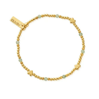 Chlobo Yellow Gold Plated New Love Aventurine Bracelet