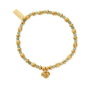 Chlobo Yellow Gold Plated Rosebud Aventurine Bracelet