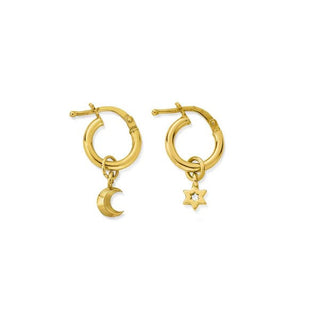 Chlobo Yellow Gold Plated Wisdom and Guidance Hoop Earrings