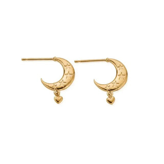 Chlobo Yellow Gold Plated Love by the Moon Huggy Hoop Earrings