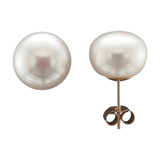 9ct Yellow Gold 11mm Freshwater Pearl Stud Earrings