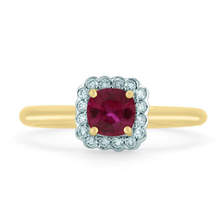 18ct Yellow Gold Ruby And Diamond Cluster Ring