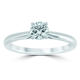 18ct White Gold 0.50ct Diamond 4 Claw Solitaire Ring