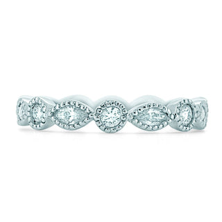 Platinum Marquise And Round Brilliant Diamond Eternity Ring