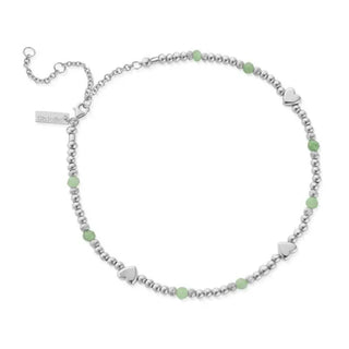 Chlobo Silver New Love Aventurine Anklet