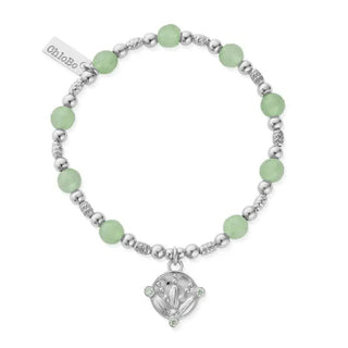 Chlobo Silver Sparkling Bloom Aventurine Bracelet