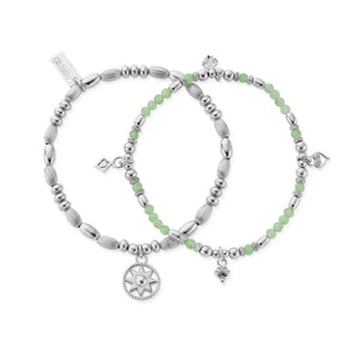 Chlobo Silver Harmony Aventurine Bracelet Stack