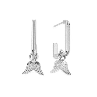 Chlobo Silver Guidance Rectangular Hoop Drop Earrings