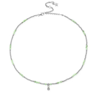 Chlobo Silver Flower Bud Aventurine Necklace