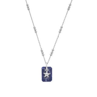 Chlobo Silver Triple Bobble Sodalite Star Necklace