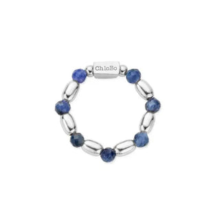 Chlobo Silver Mini Rice Sodalite Ring - Size Medium