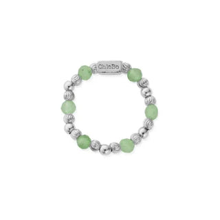 Chlobo Silver Happiness Aventurine Ring - Size Medium