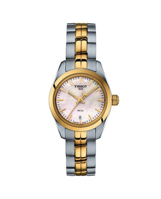 Tissot Ladies Pr100 Two-tone Mother-of-pearl Quartz Watch