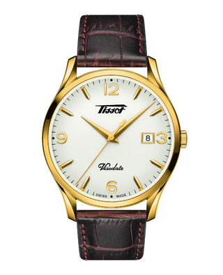 Tissot Visodate Gents Classic Quartz Watch With A Brown Leather Strap