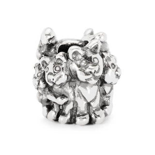 Trollbeads Silver Family Of Kittens Bead