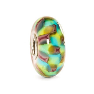 Trollbeads Turquoise & Purple Chess Glass Bead