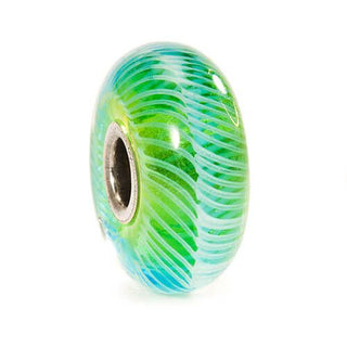 Trollbeads Turquoise Feather Glass Bead