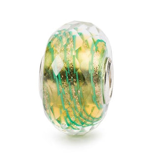 Trollbeads Ornate Of Green Faceted Glass Bead