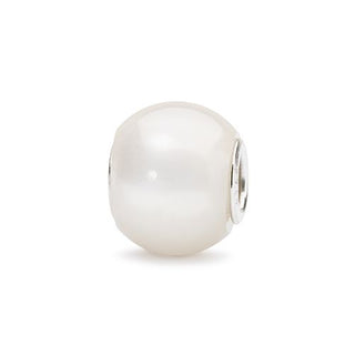 Trollbeads Round White Moonstone Charm