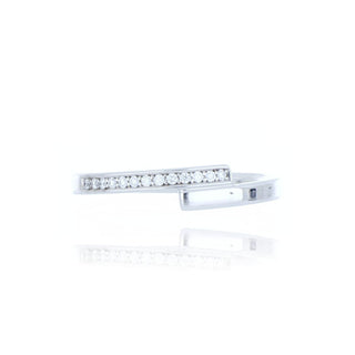 18ct White Gold 0.05ct Diamond Twist Ring