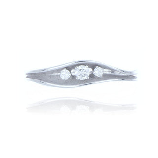 18ct White Gold Diamond Set Wave Ring