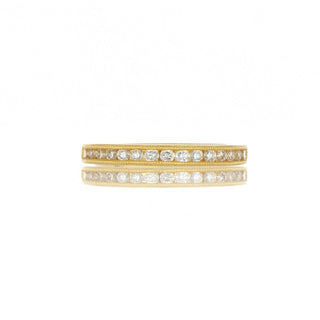 18ct Yellow Gold 0.33ct Diamond Half Eternity Millgrain Ring