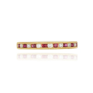 18ct Yellow Gold 0.20ct Ruby And Diamond Half Eternity Ring