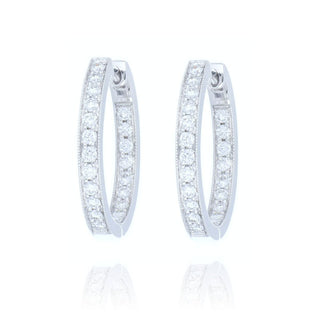 18ct White Gold 0.63ct Diamond Hoop Earrings