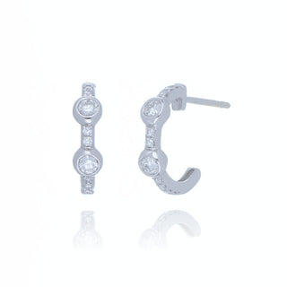 18ct White Gold 0.26ct Diamond Bubble Hoop Earrings